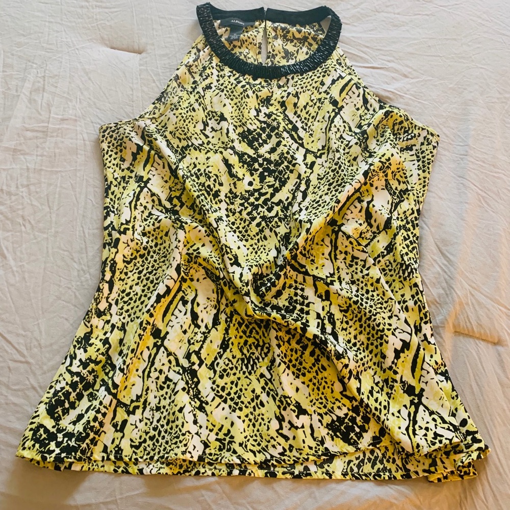 Alfani snake print with beaded neckline Tanktop